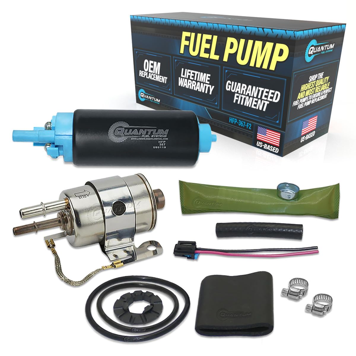 QFS OEM - Pompa carburante di ricambio per tutti i modelli GM TBI a LSx Swap con regolatore di pressione del carburante, guarnizione del serbatoio, filtro carburante, filtro del carburante, filtro