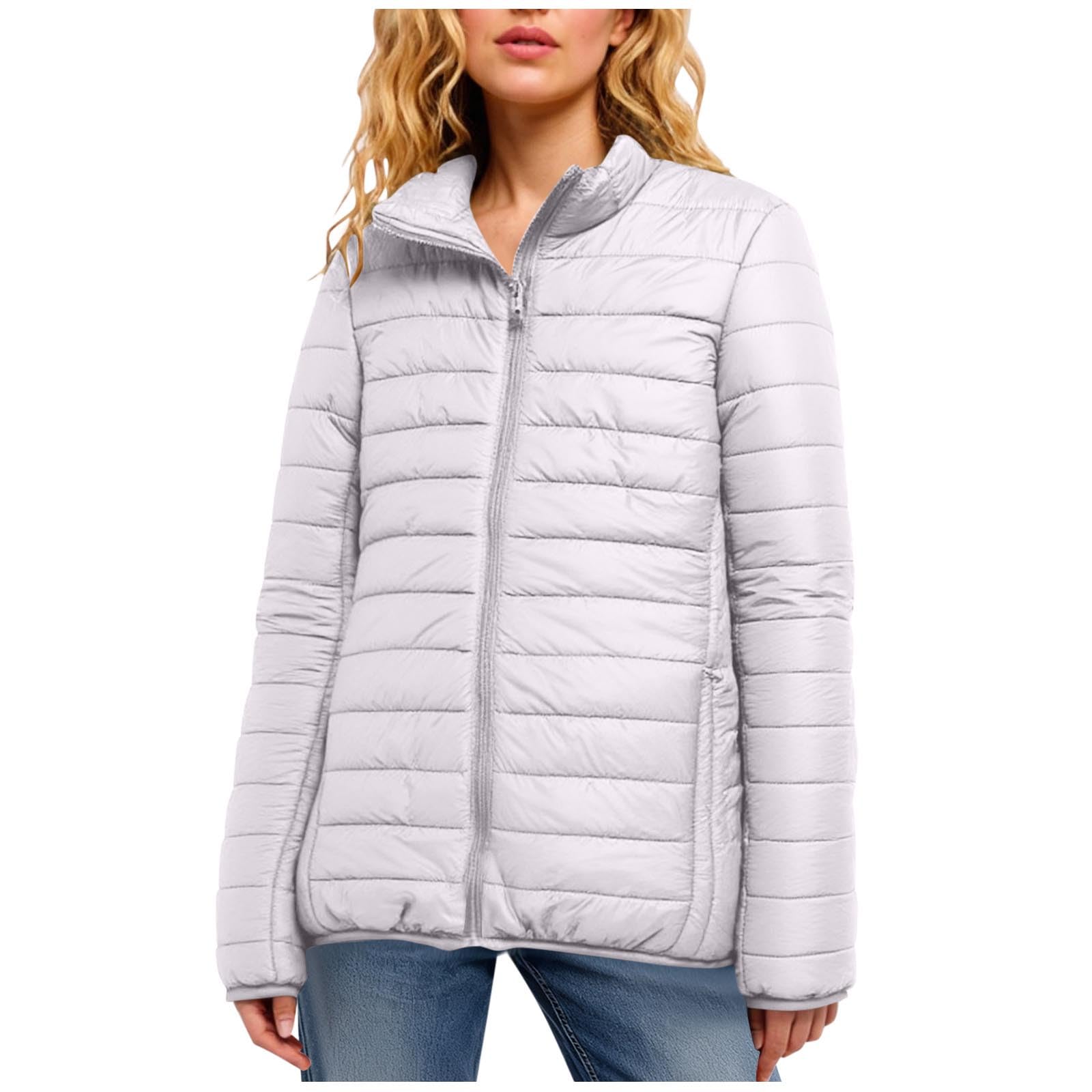 RLEHJN Doudoune Femme Legere Mi Saison Veste Legere Running Femmes Veste Matelassée Légère Vestes En Duvet Courte Plume Cintree Vestes De Transition Rembourrée Blouson Femme Manches Longues Outwear