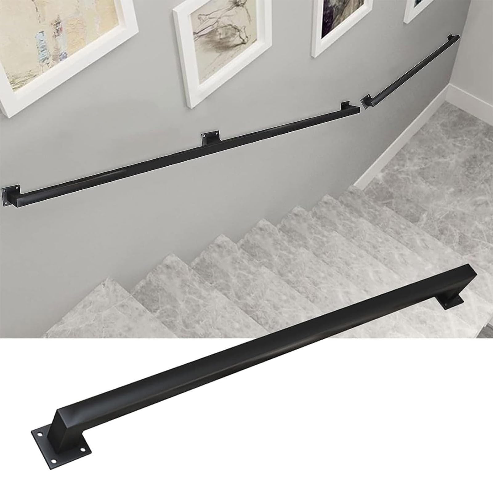 Rampe de tuyau de garde-corps en fer robuste de qualité industrielle pour escalier moderne