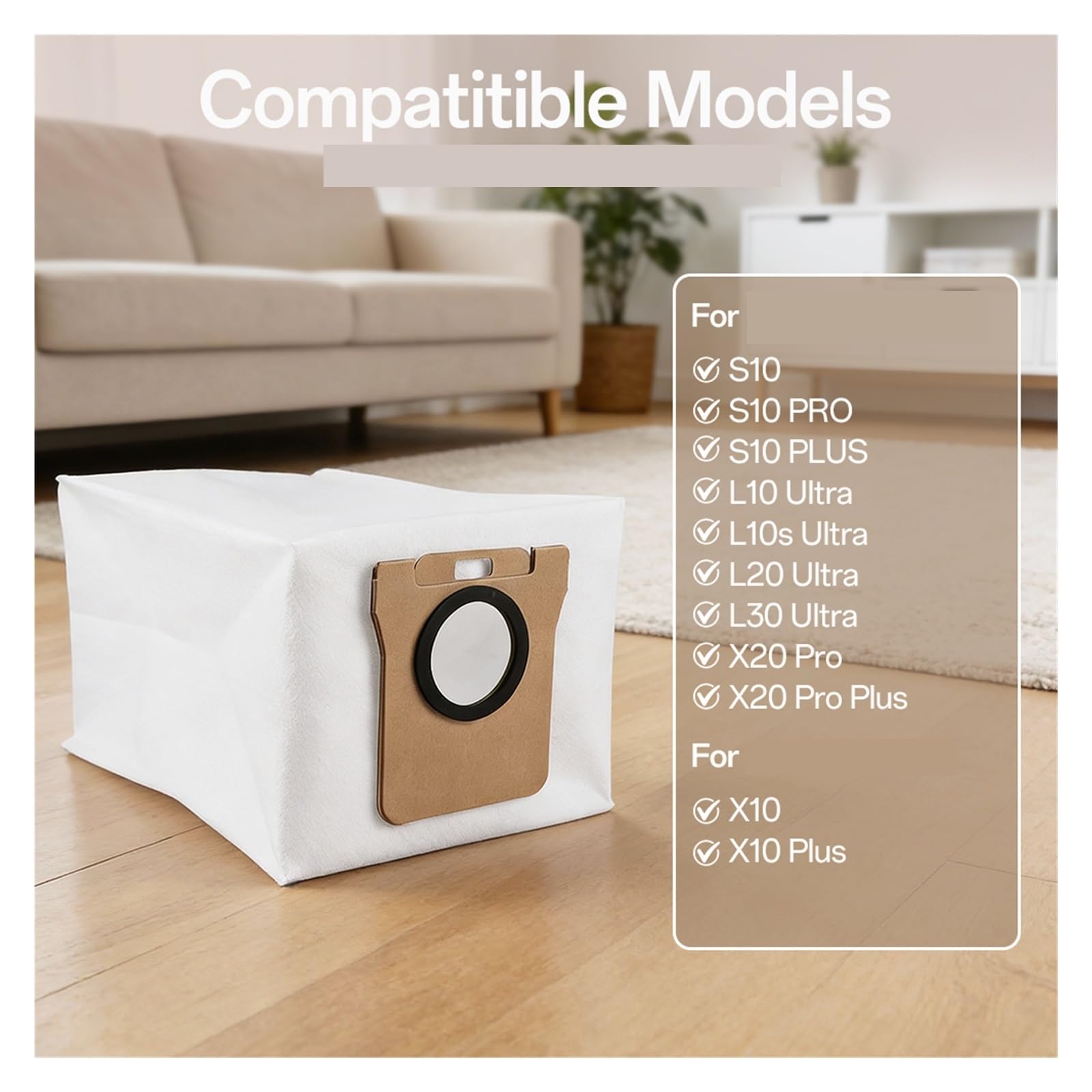 Bolsas De Polvo De Aspiradora,Compatible con Dreame L10s L20 Ultra S10PRO