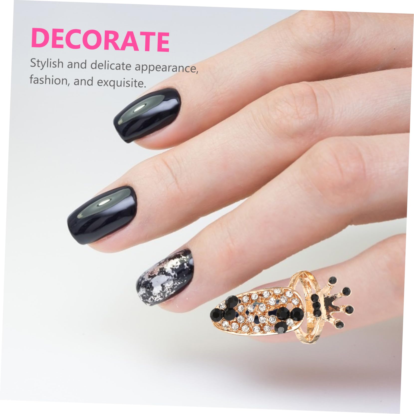 FRCOLOR 36stücke Nagelkunst Charms Verstellbare Fingernagel Dekoration Für Kreative Maniküre Für Kostümpartys Und Festivals
