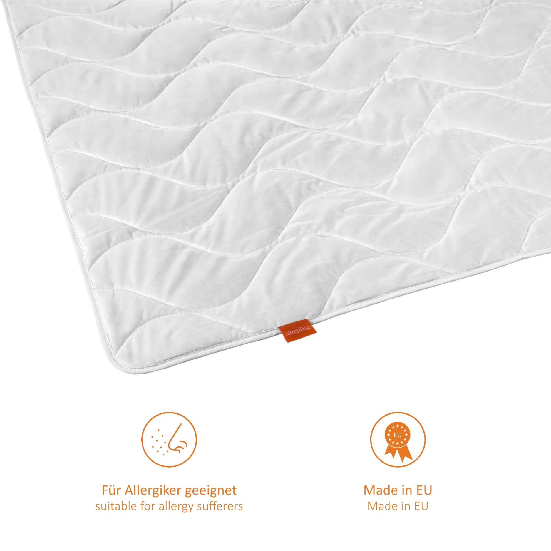 sleepling piumino in seta selvatica naturale 155 x 200 cm, per l'estate, fodera 100% cotone, Made in Germany, Ökotex, lavabile a 40 gradi, bianco