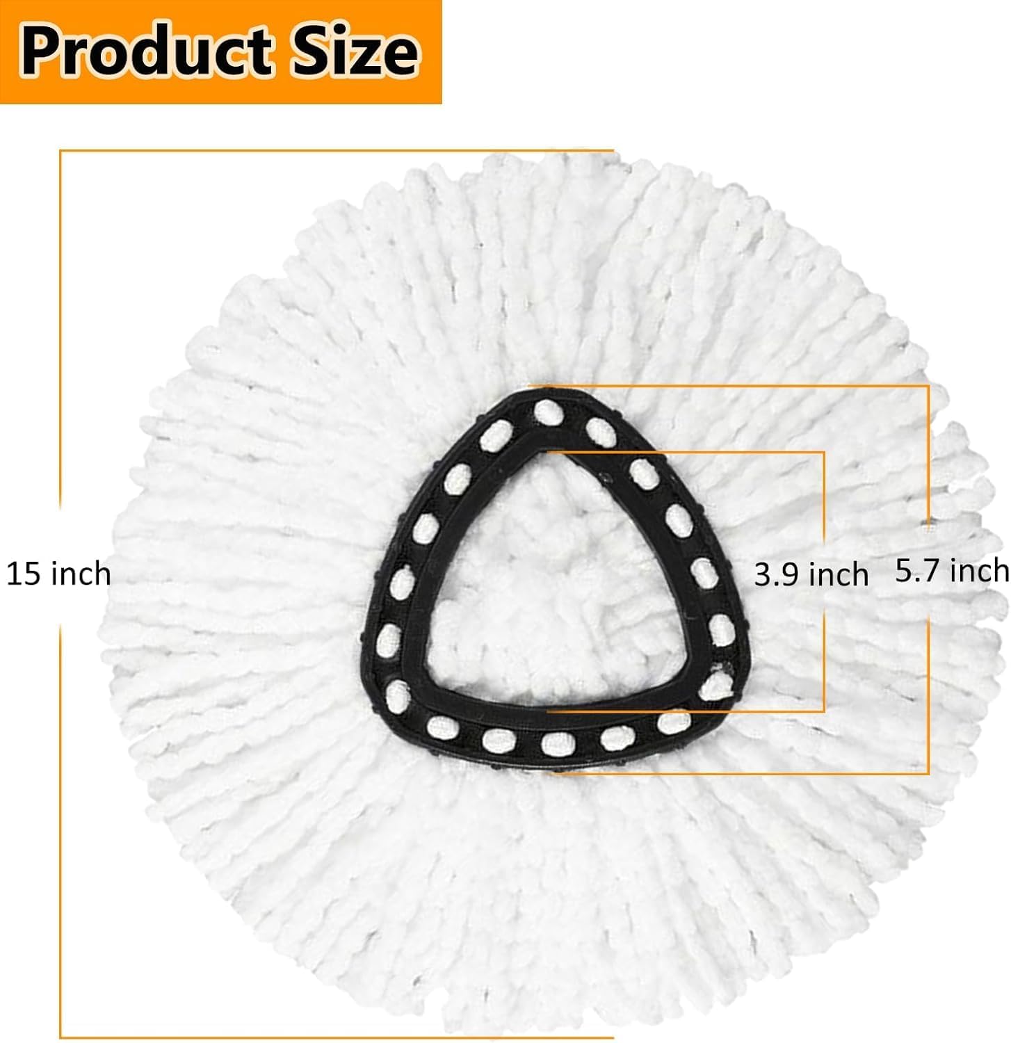 16Pack Spin Mop Replacement Heads,100% Microfiber Mop Head Replacement Compatible with Triangle Spin Mop, 360 Degree Spin Mop Refill for Easy House Cleaning Floor Mopping