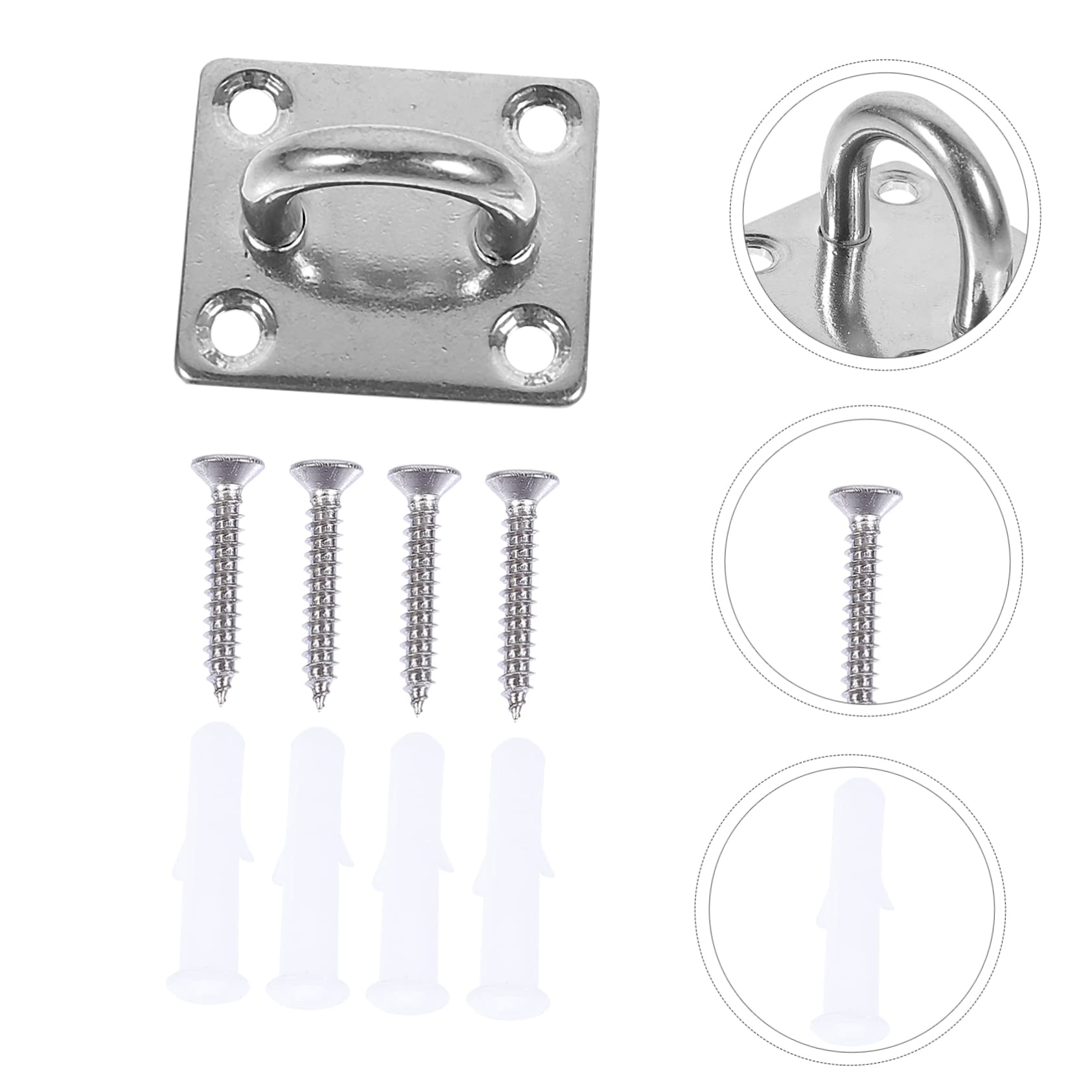 Alipis 3 Ensembles Anneau En Acier Inoxydable Crochets Pendaison Crochet De Plafond Robuste Devoir Crochet De Fixation Pour Hamac Acier Inoxydable. Silver 4 Pièces * 3