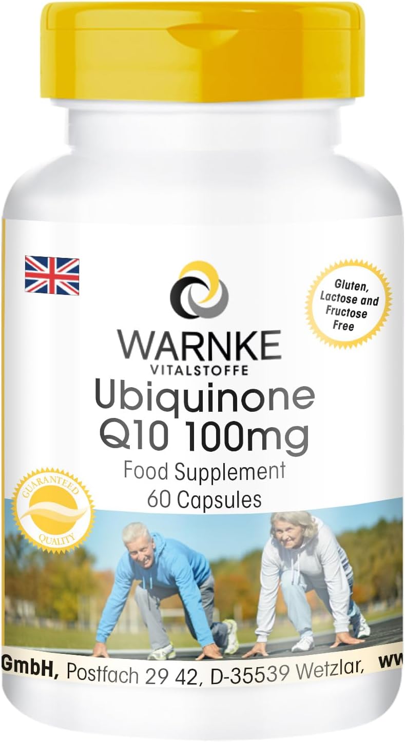 Ubiquinone Coenzym Q10 100mg, Vegan, 60 Capsules, Without Silicon Dioxide | Warnke Vitalstoffe - German Pharmacy Quality
