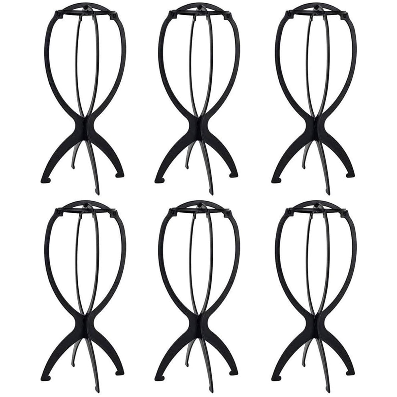 6 Pezzi Supporto per Parrucche,Set di Supporti per Parrucche,Pieghevole Plastica Parrucca,Portatile Organizzatore di Visualizzazione Parrucca,Mobile per parruccas