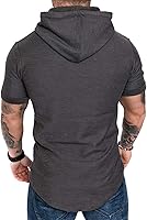 Vista 3 de Moderna sudadera deportiva de vellón con capucha, para hombres, jersey de lana unicolor sin botones.