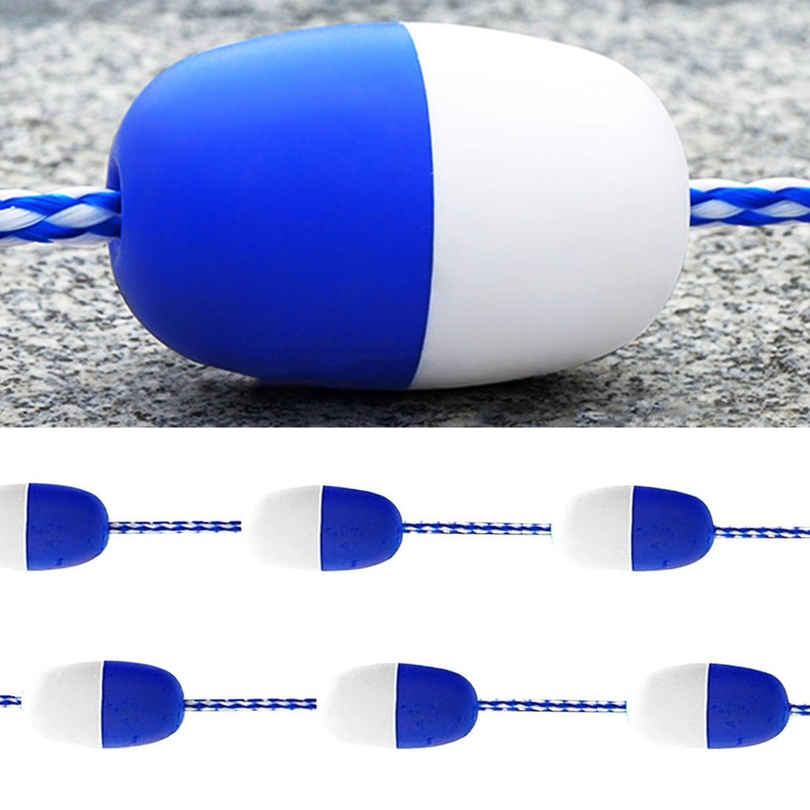 Kit de cuerda de seguridad flotante para piscina, ganchos de acero inoxidable, divisor profundo de piscina, 1 m de longitud, ideal para una gestión segura de la piscina, accesorios de seguridad junto