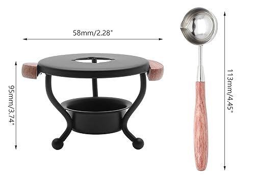 Miniatura 2 de Kit de calentador de sellos de cera, herramienta de horno de fusión de cera con kit de cuchara de fusión y velas de té para sellado de cartas,