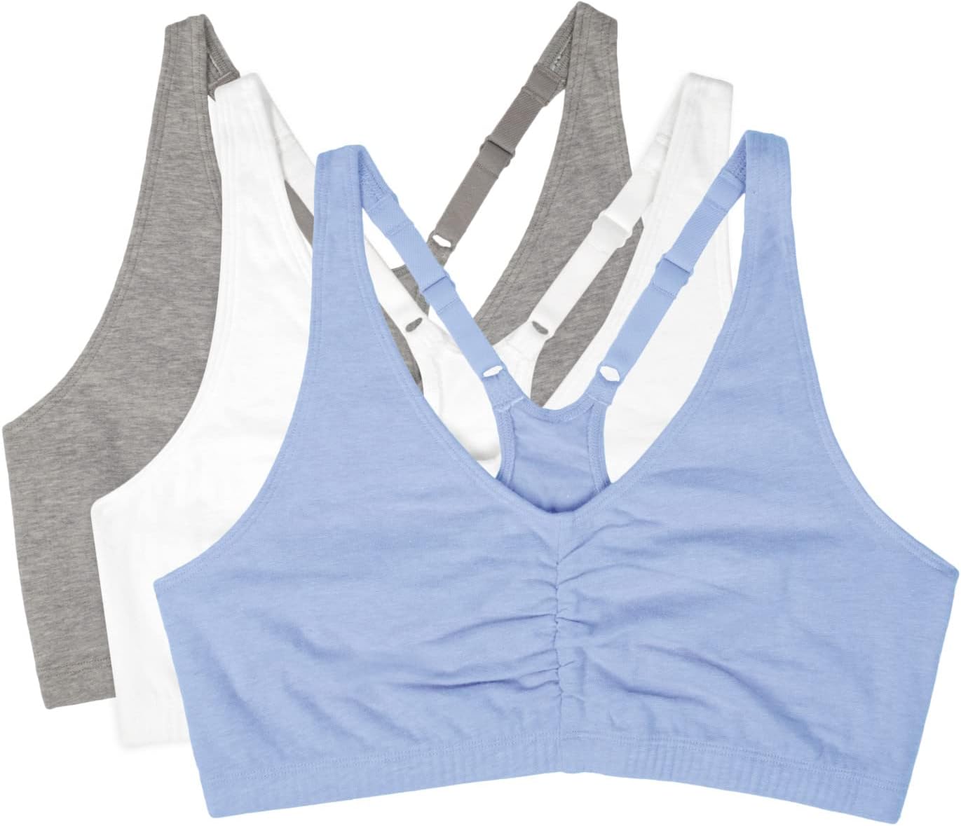 Women's 3 Pack Shirred Front Sports Bra Sports Bra (Pack of 3)