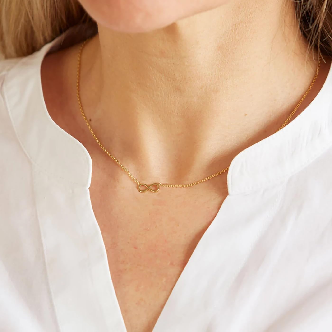 Gold Necklace for Women-14k Gold Plated Infinity Necklace Star Of David Necklace Evil Eye Cross Pendants Heart Dainty Gold Necklace For Women - Image 4