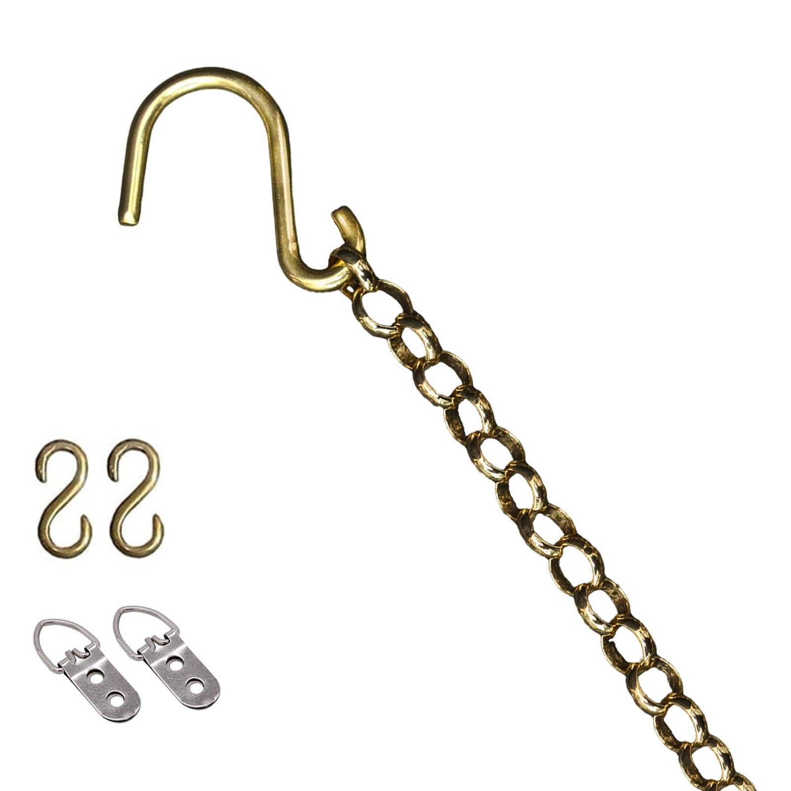 Juego de 3 rieles de latón para colgar cuadros de alta resistencia, 1 m, con cadenas y cordones duraderos para una fácil visualización en el hogar