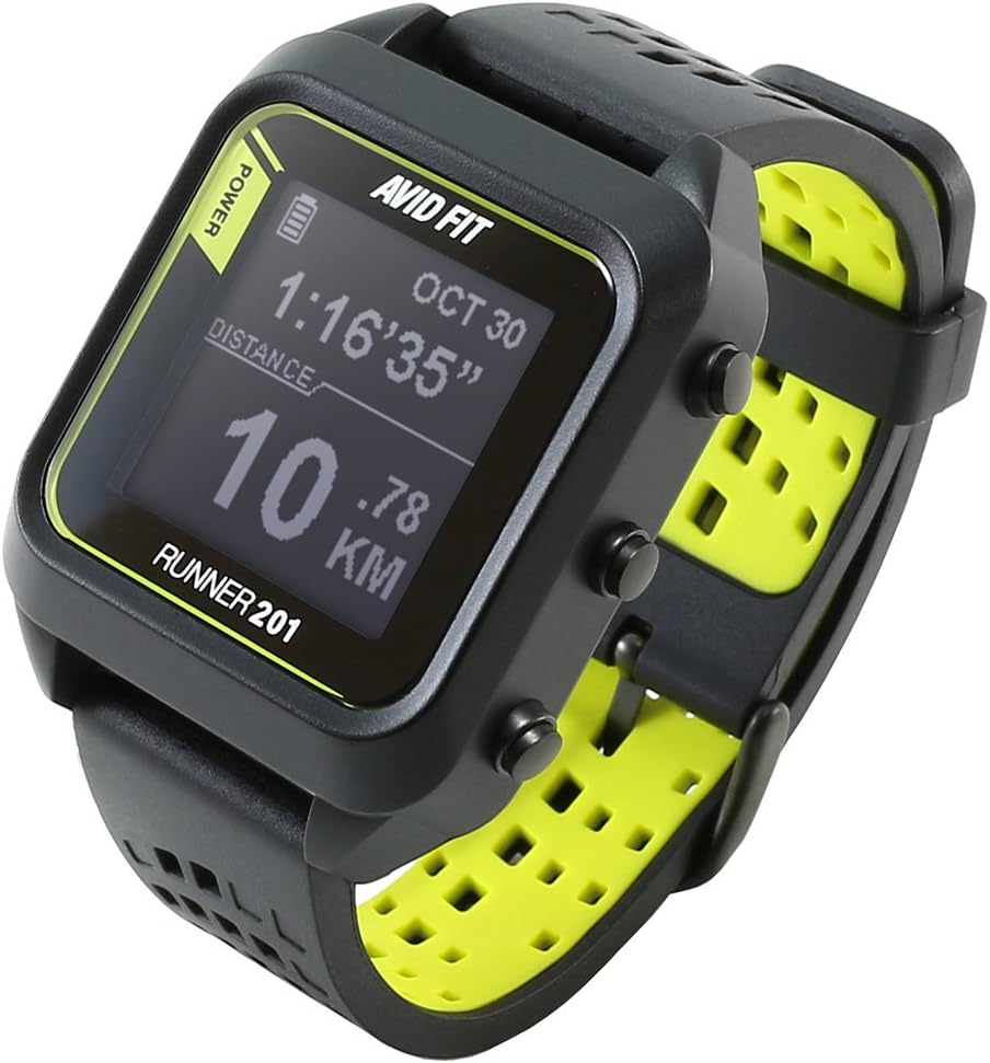 Avid Fit Runner 201 GPS Running Watch with Bluetooth Smart (Black/Volt)
