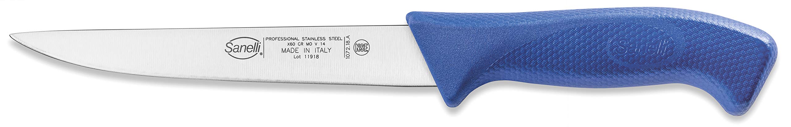 Set 5 pezzi lavorazione e sfilettatura Pesce, Linea Skin blu, in rotolo portatile per cuochi e pescatori