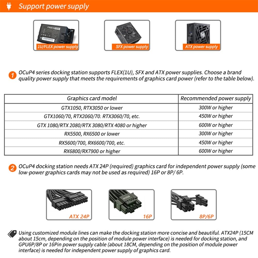 OCuP4V2 OCuLink GPU Dock NVME M.2 zu OCulink Adapter für Laptop Mini-PC zu Externer Grafikkarte mit