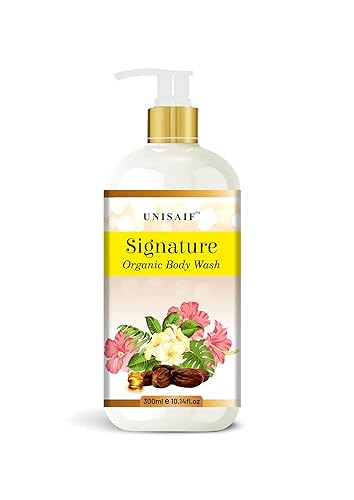 Signature Organic Body Wash - Gel de baño natural para pieles sensibles | Gel de baño exfoliante para una piel suave y limpia con pH equilibrado,