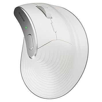 Bnnwa Wireless Vertical Ergonomic Mouse, Multi-Device(Bluetooth + 2.4G Connection), 4 Adjustable DPI, 7 Buttons Computer Mouse for PC, Laptop, Desktop, MacBook - White
