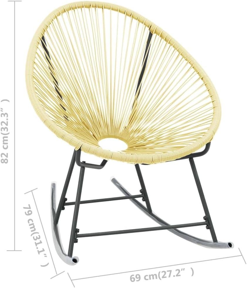 vidaXL Poly Rattan Powder-Coated Steel Standard Acapulco Chair in Beige