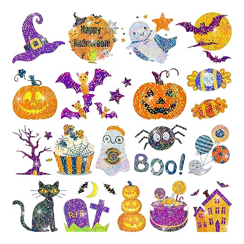 Leesgel Purpurina Halloween Decoracion, 280 Piezas Tatuajes Halloween Tatuajes Temporales Niños para Disfraz Halloween, Relleno Piñata Regalo Detalles Cumpleaños Niño Accesorios Halloween