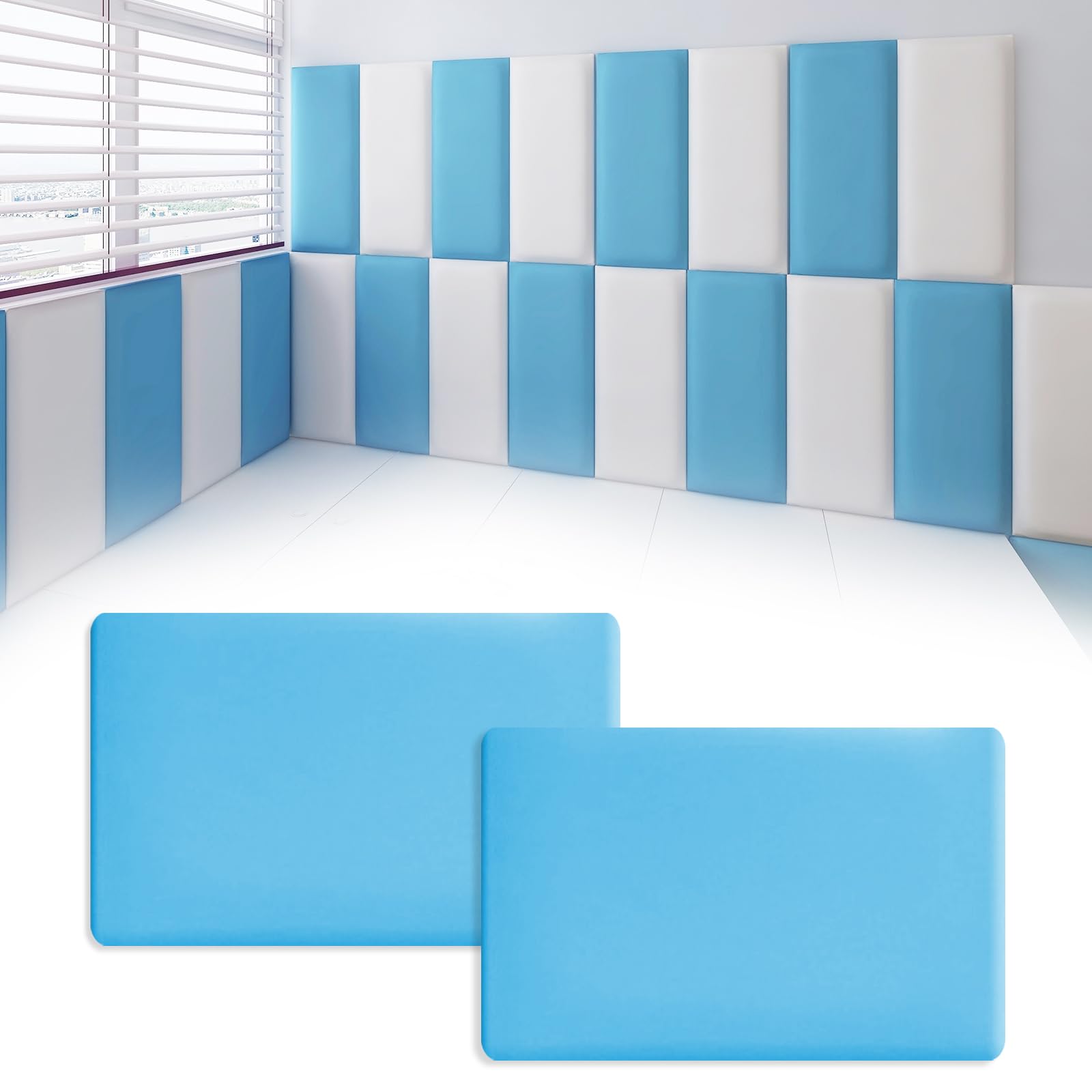Rembourrage mural chambre enfant panneau protection bleu ciel