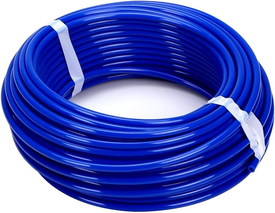 1/8" ID x 1/4 OD" x 1/16" Wall (100' Roll) LLDPE Flexible Heavy-Duty Tubing (Blue, 1 Pack)
