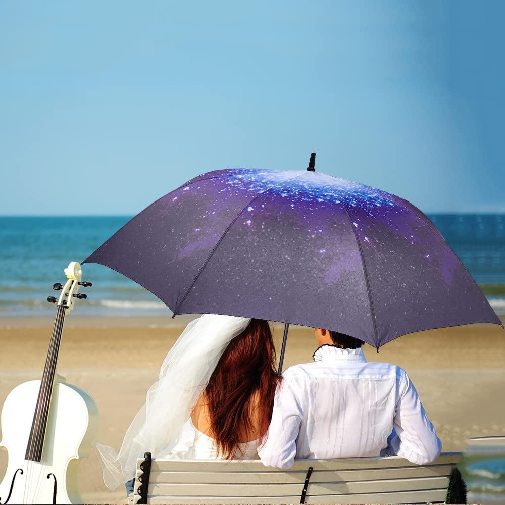 Goothdurs 62 Inches Golf Umbrella Automatic Open Windproof Waterproof Large Double Canopy Vented Rain Stick Umbrellas for Men Women