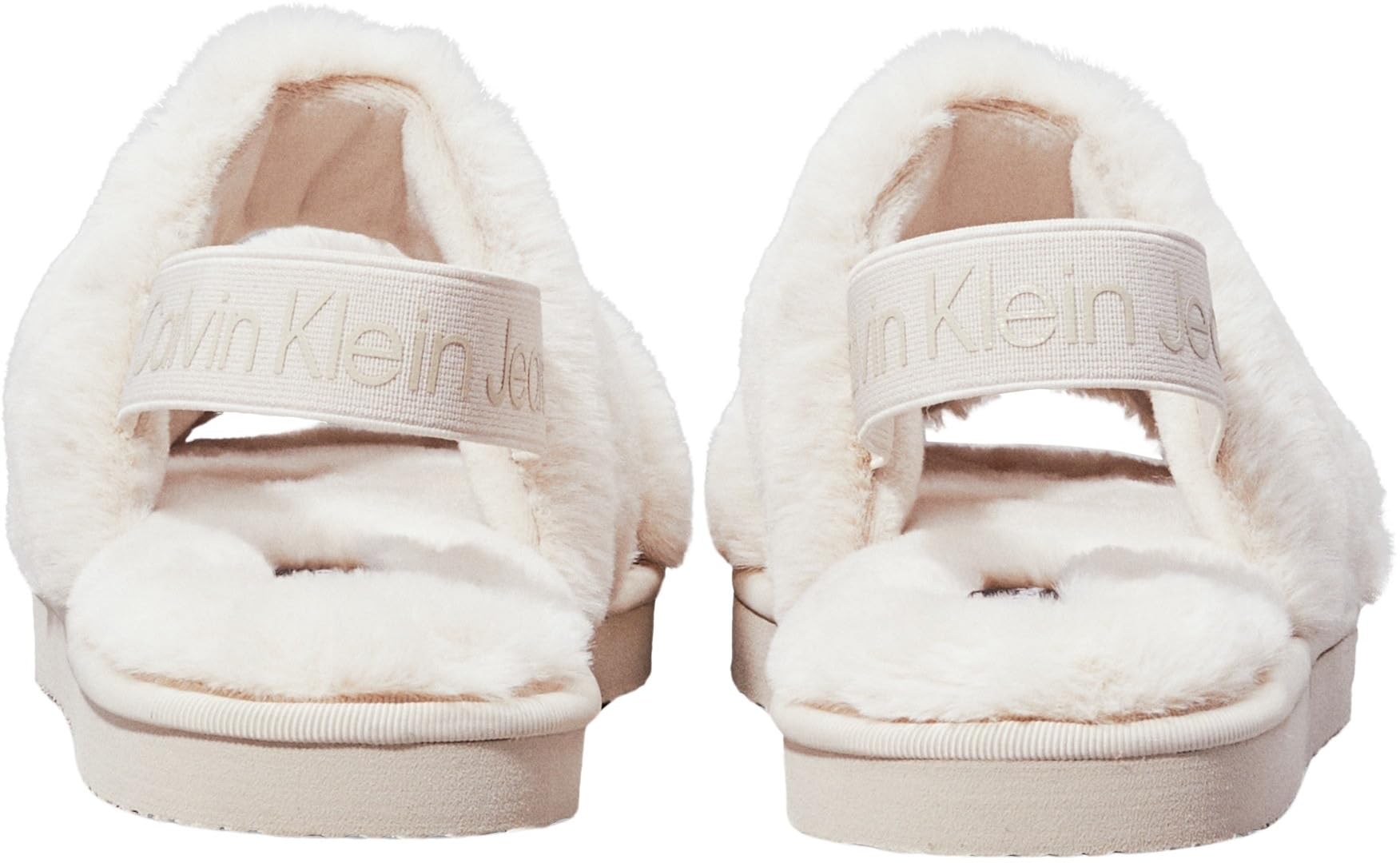 Calvin Klein Damen Slipper Home Velcro Fur Flauschig