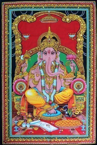 DIYANA IMPEX Lord Ganesh 43" X 30" Tapestry (Multi 1)