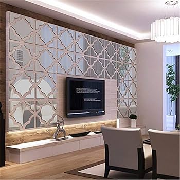 MCLEULLA Mirror Wall Stickers, 12PCS Hexagon Mirror Art DIY Home Decorative Hexagonal Acrylic Wall Sheet Plastic Tiles Home Living Room Bedroom Sofa TV Background Wall Decal Decoration (Silver) Price In Saudi Arabia
