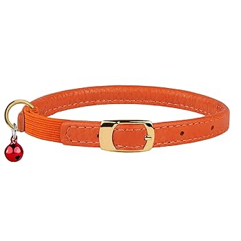 Amazon | Murom ロールレザー 猫用首輪 ゴムストラップ付き 安全