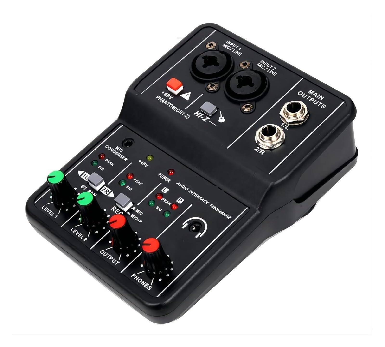 DJ-Mixer, Professionelle Soundkarte Audio Mixer Kanalüberwachung E-Gitarre Live-Aufnahme For Studio-sang(Q-22)