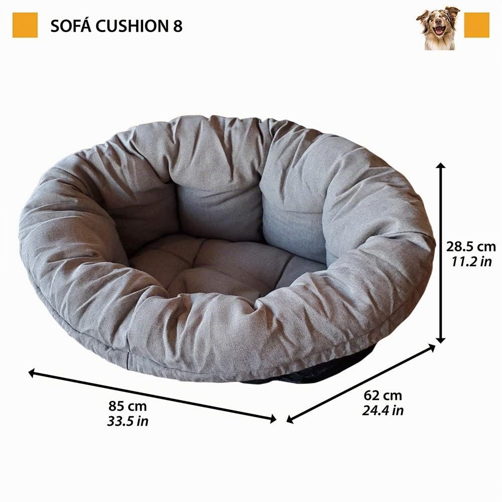 Ferplast Acolchado de Repuesto para casetas de Perros y Gatos, cojín Acolchado para caseta de plástico (no Incluido), Lavable, Ajustable, 85 x 62 x 28,5 cm, M Gris
