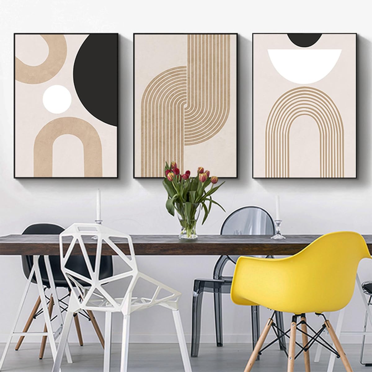 DLKAJFK Abstract Art Geometric Wall Decoration, Modern Minimalist Canvas Poster Wall Art - No Frame (Poster 02, 3 Pieces, 20 x 30 cm) - Image 2