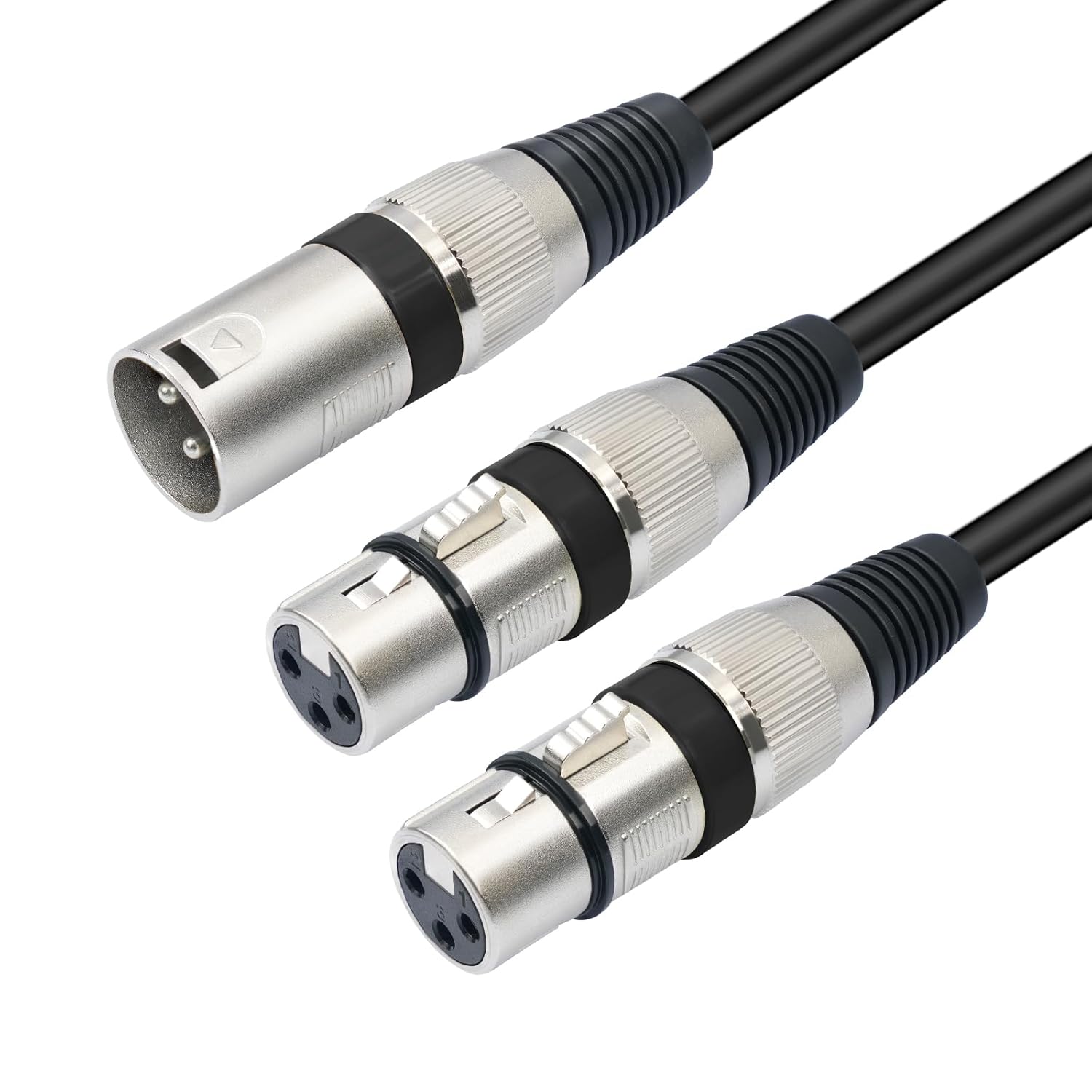 1.5Feet 3Pin XLR Male to 2 XLR Female Y Splitter 1 Male to 2 Female Audio Cable for Micphone Mixer Amplifier,5 Color(red,Green,Blue,Yellow,Black)-5 Pack