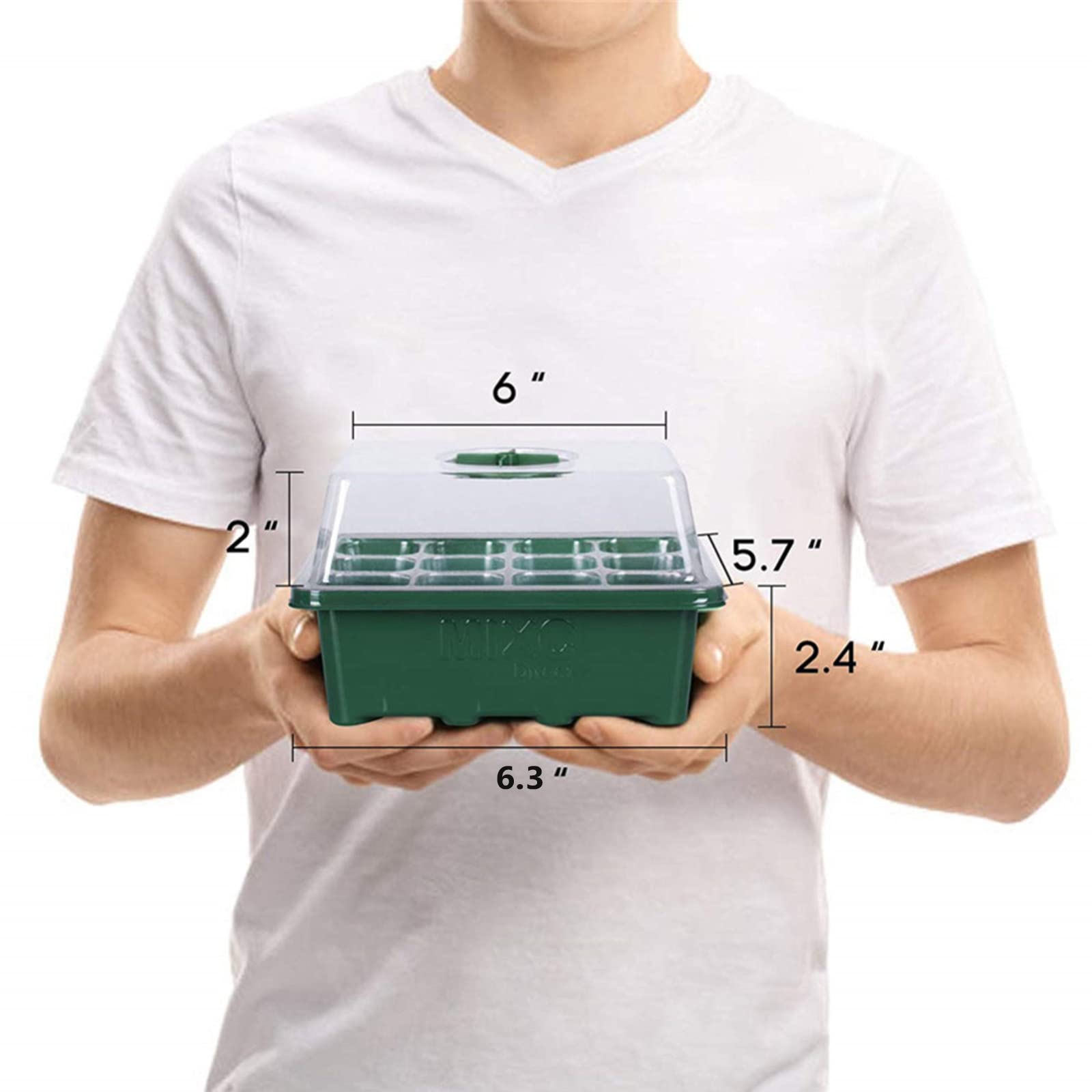 Set Da 10 Vassoi Per Semi Con Cupole Di Umidità E Base: Kit Completo Da 120 Celle Per Germinazione – Con Etichette E Attrezzi - 2
