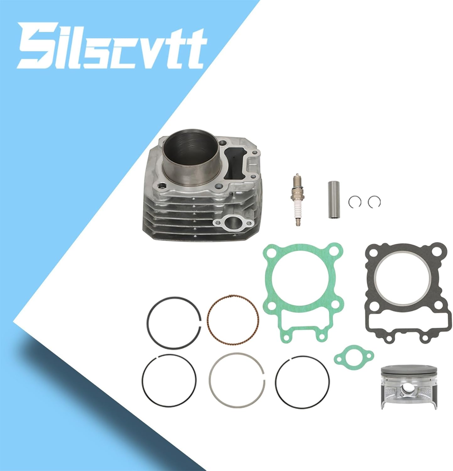 Silscvtt Cylinder Piston and Top End Kit Replacement for Kawasaki Bayou 250 KLF250A Replacement for 92033-1161 11005-1965 11004-1375 13001-1663 11061-1104 2003 2004-2011