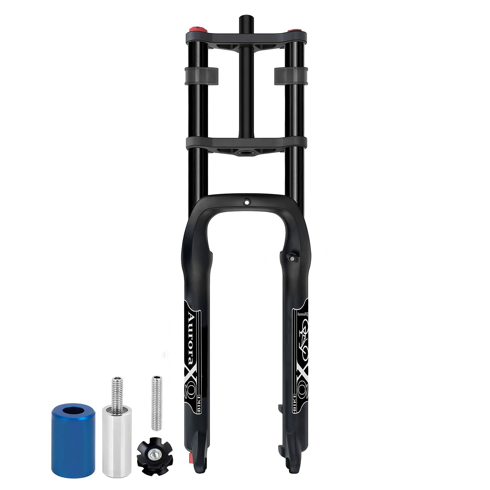 WIQUYBML AuroraXQ 20 inch 4.0 Fat Tire E-Bike Air Suspension Fork, 190mm Travel Spacing Hub 135mm Snow Beach Mountain Bike Double Shoulder Electric Bicycle Front Forks