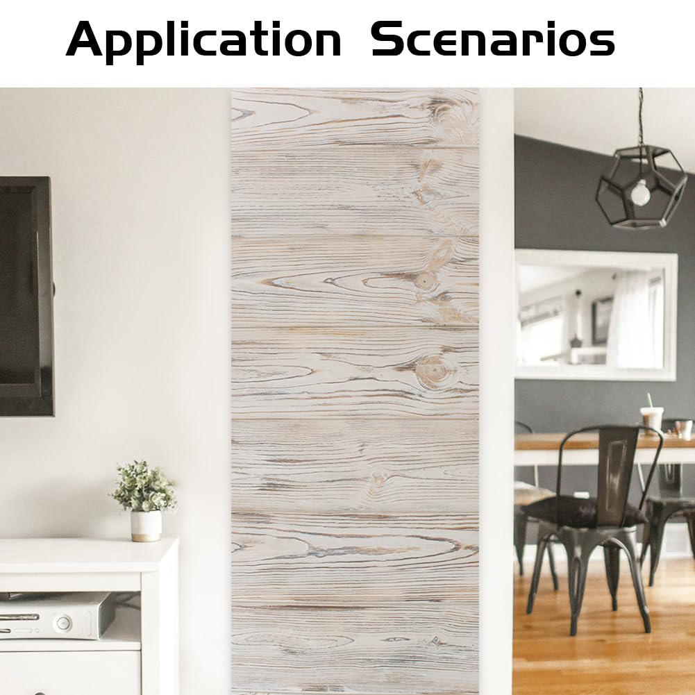 PLIGREAT 15 tiras adhesivas para escaleras con vetas de madera, extraíbles y adhesivas, 18 x 100 cm, en vinilo autoadhesivo para escaleras de madera rústica, decoración de pared para casa y hotel