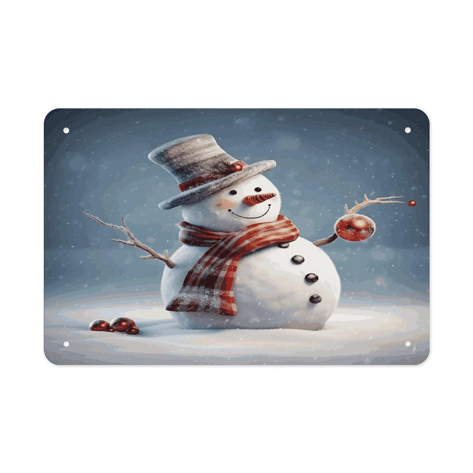Fekiloot Style Funny Christmas Snowman Metal Signs Wall Art Tin Sign