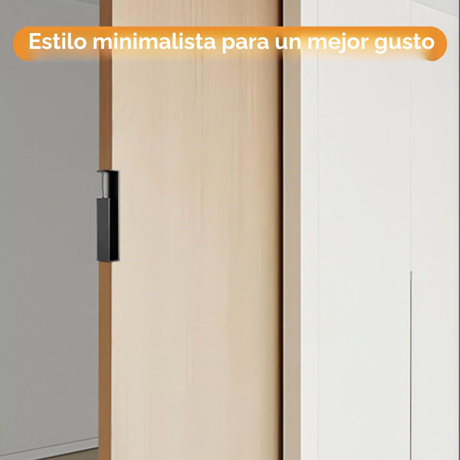 MOROBOR 1 manija de puerta de bolsillo, manija oculta para puerta de granero, manijas modernas de aleación de aluminio para puerta corredera de granero (negro)