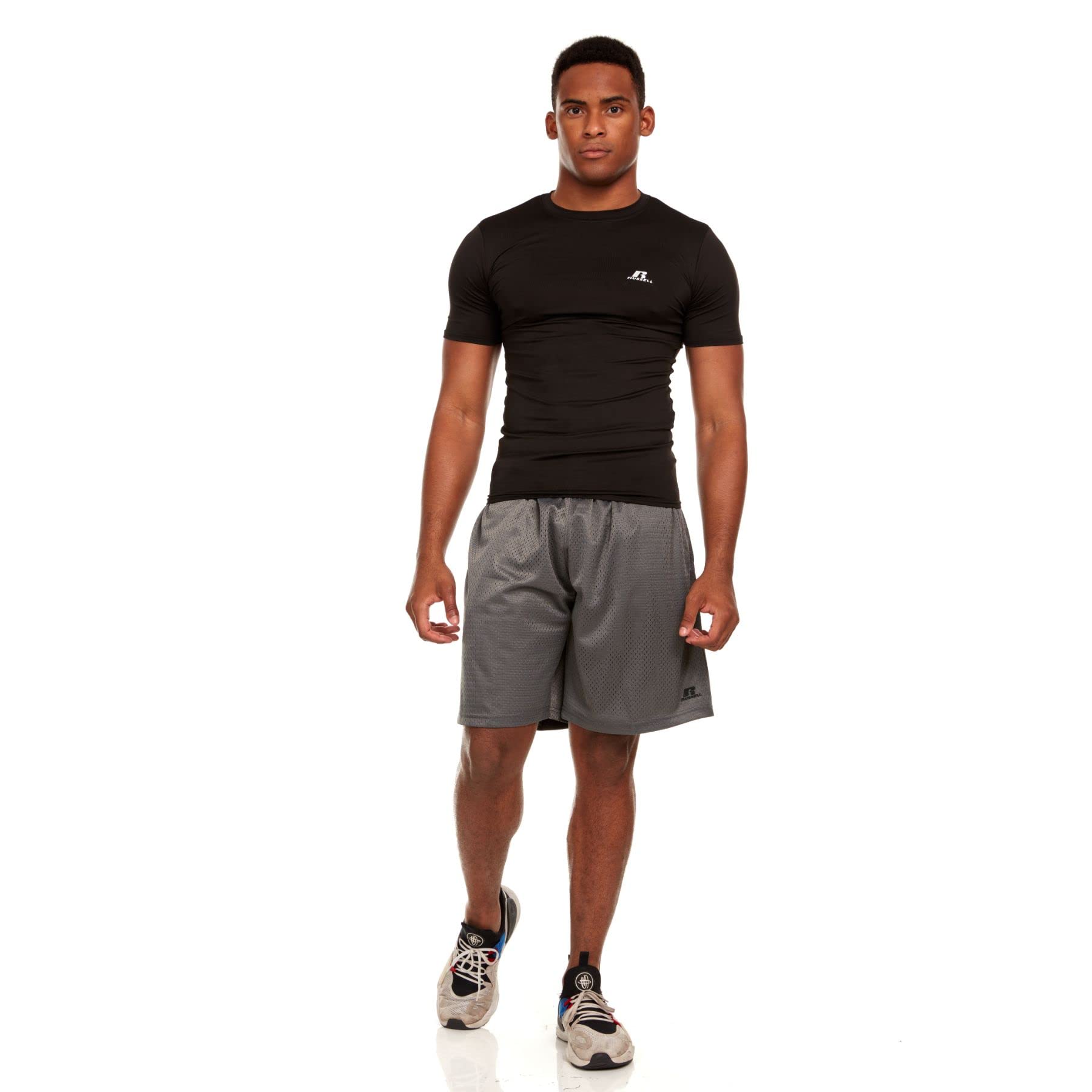 Russell Athletic - Camiseta de compresión de manga corta para hombre - negro - X-Large