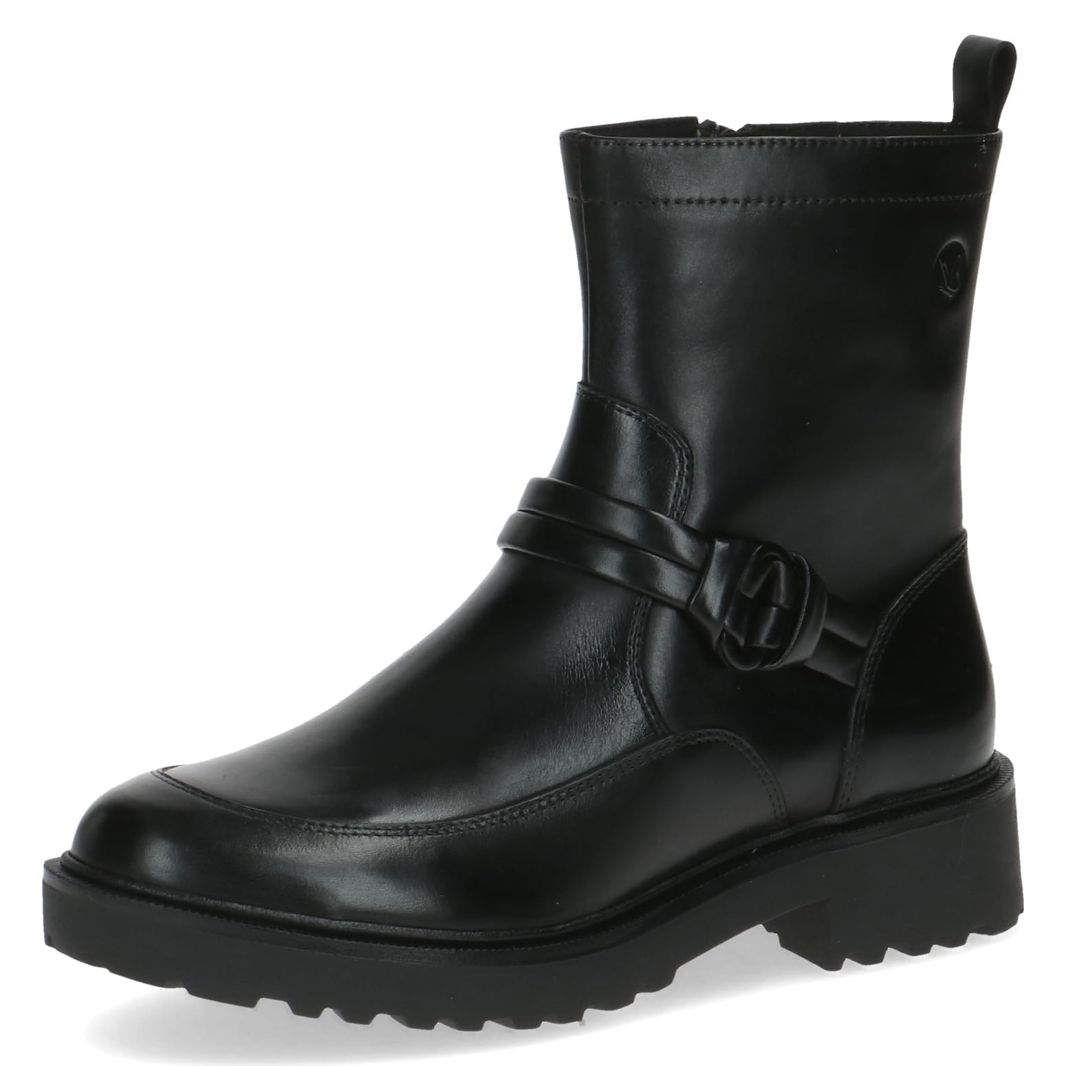 Caprice Women's ankle boots without heel Memotion made of leather Flat Width G, Black (Black Nappa), 3.5 UK