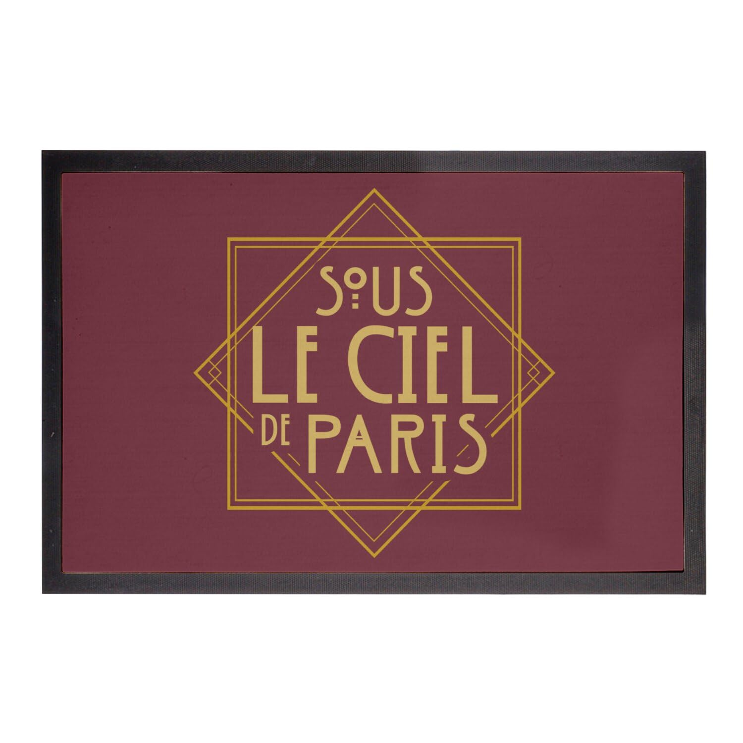 Paillasson Rouge grand format tapis entrée sous Le Ciel de Paris 75x50
