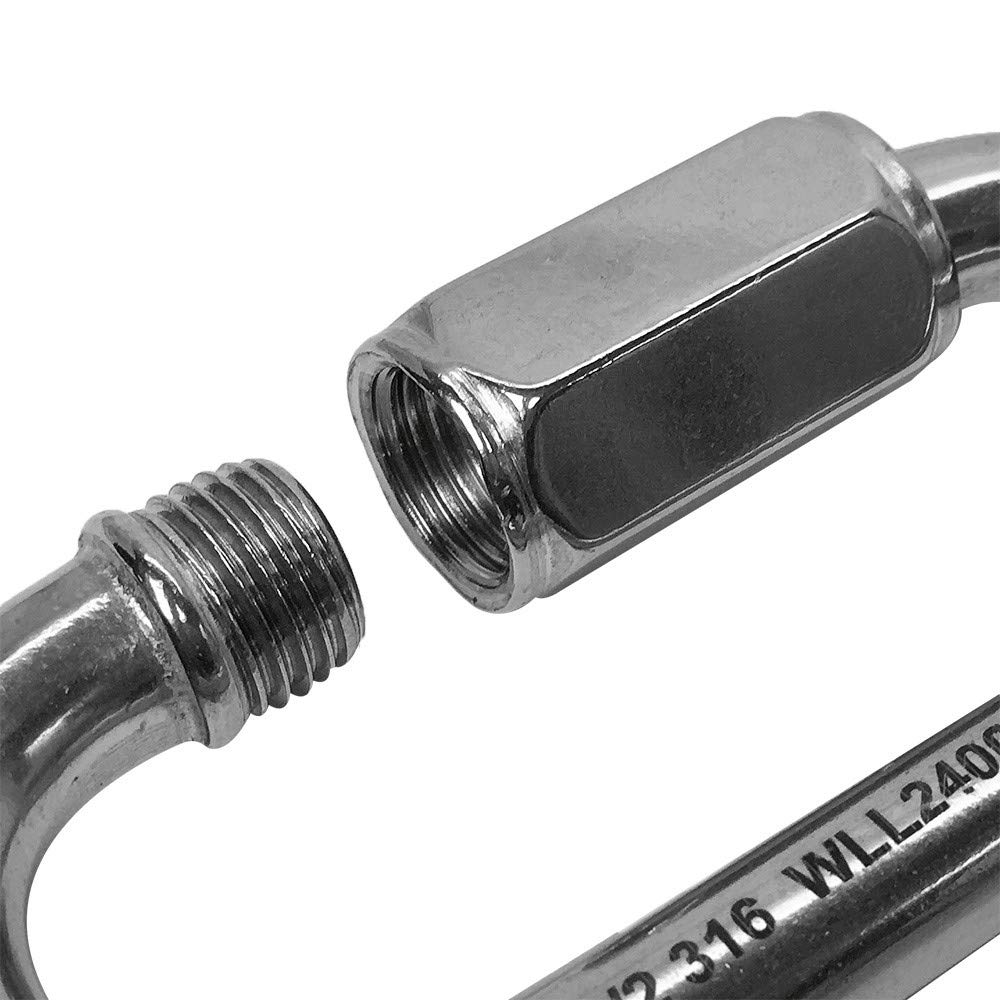 Prolinemax 1/2'' Marine 316 Stainless Steel Quick Link Shackle Boat SS316 2,400 lbs WLL
