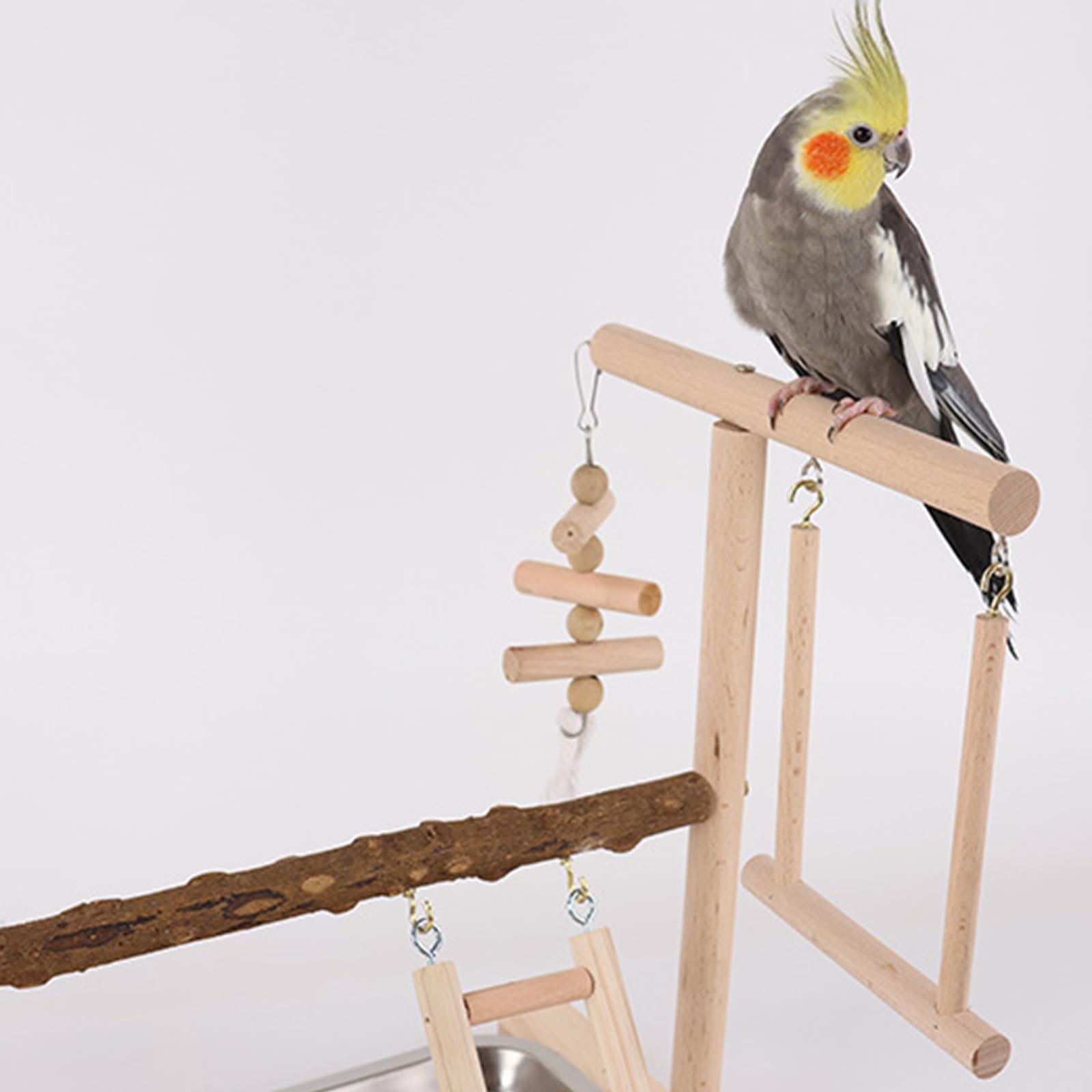 Wellensittiche Käfig Spielzeug Leiter Ständer Schaukel Set Papageien Schaukel Gym Spielzeug Brücke Kletterspielzeug für Sittiche Nymphensittiche