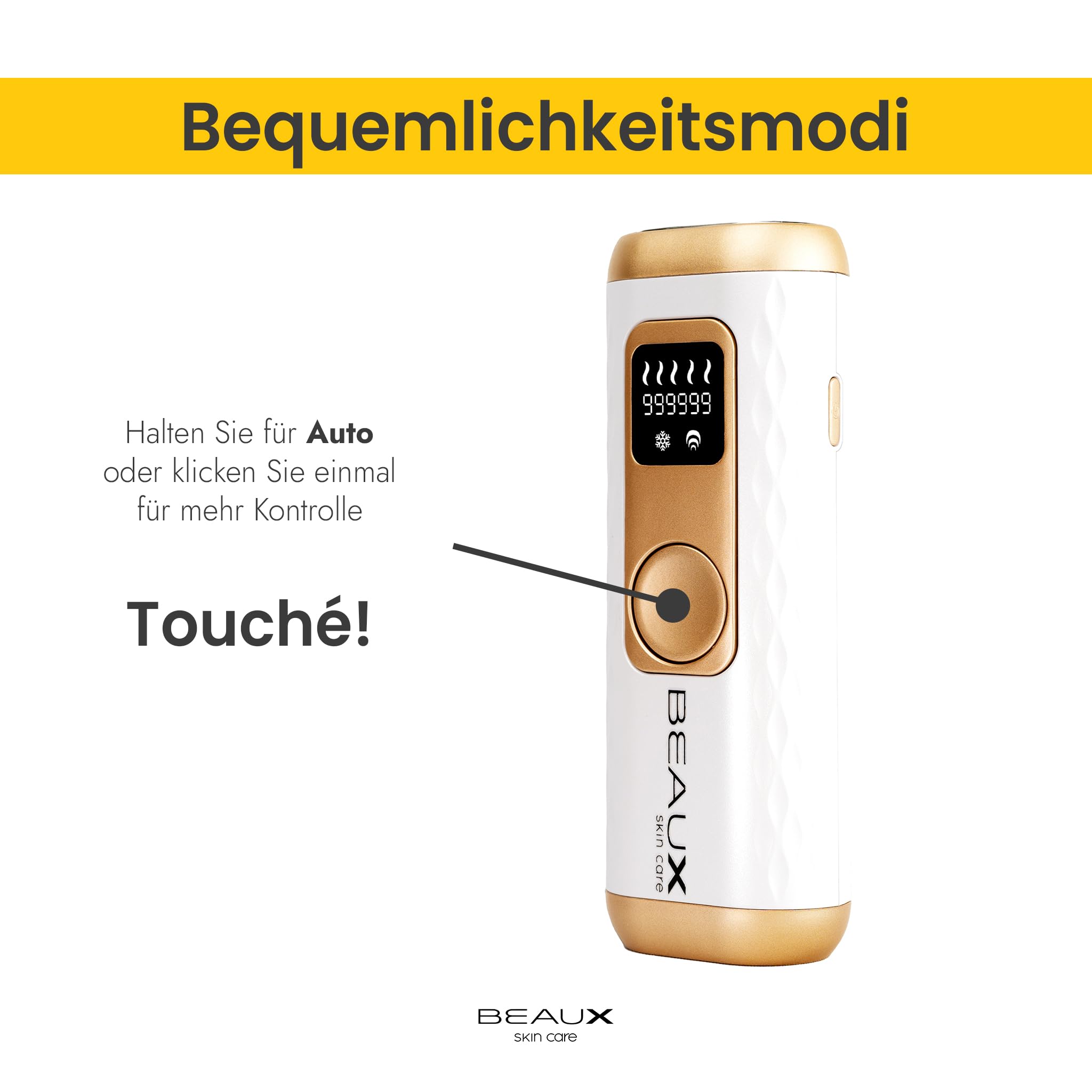 "Flash" IPL Laser Haarentfernung mit Kühlung von I.C.E. + 5 Leistungsstufen für empfindliche Bikinizone, Beine, Wangen, Lippen, Achseln. Frauen, Männer