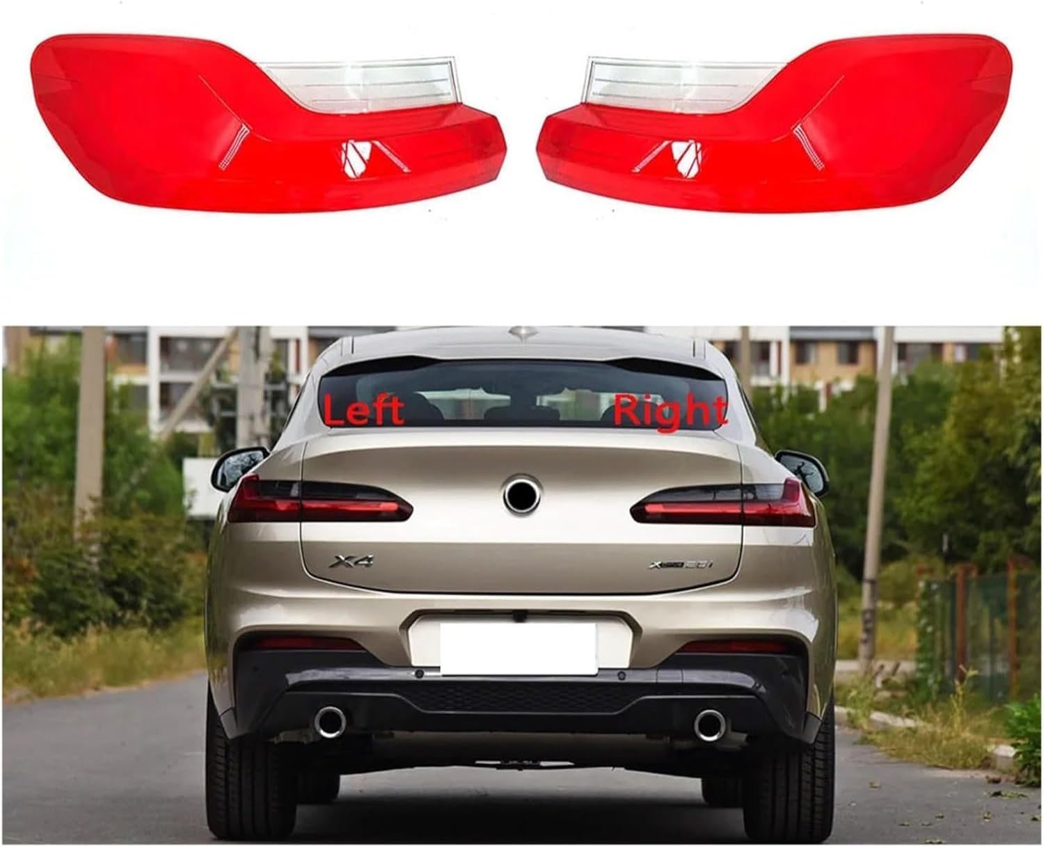 Car Taillight Cover Compatible for BMW Compatible for X4 2019 2020 2021 2022 Lampshade Tail Light Shell RearLamp Clear Lens Cover Rear Lamp Lampcover(Outside A Pair)