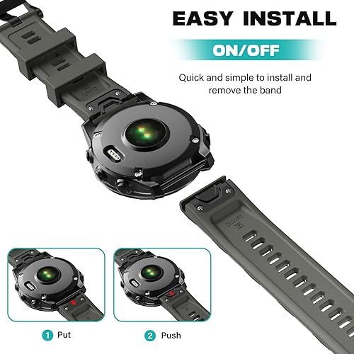 Miniatura 6 de OVERSTEP Compatible con la correa de reloj Fenix 5X, correa de liberación rápida QuickFit de 0.066 pulgadas para Garmin Fenix 5X PlusFenix 6XFenix