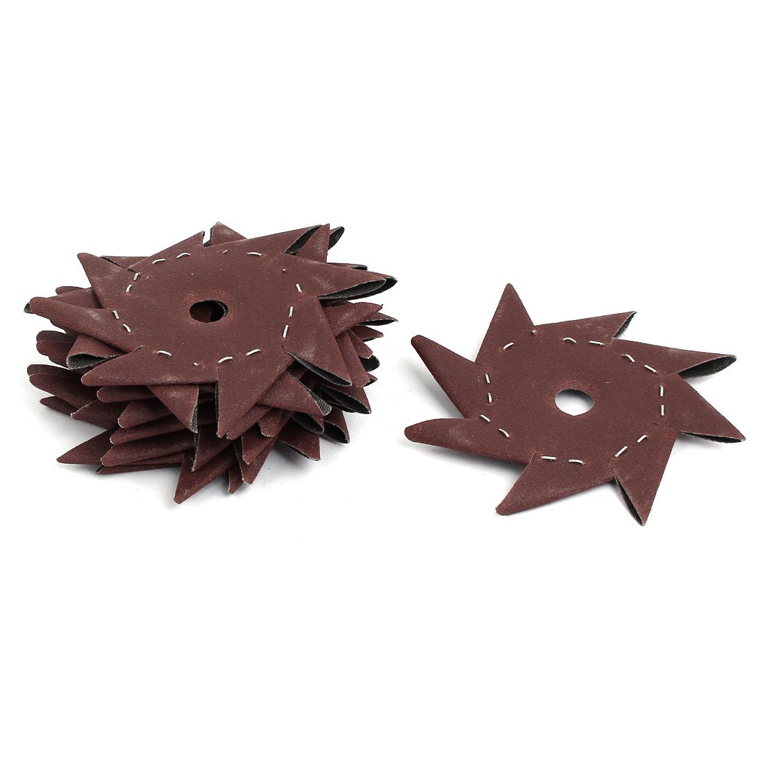 Aexit 4-inch 180 Abrasives Grits Pinwheel Shaped Octagonal Abrasive Sandpaper Buffing Tool 10pcs Model:49as33qo636