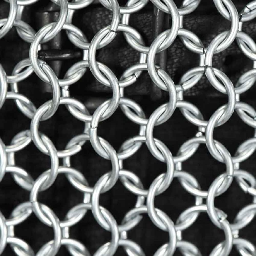 Medieval 10mm Aluminum Butted Chainmail Coif Hood, Lightweight Anodized Silver, Standard Size